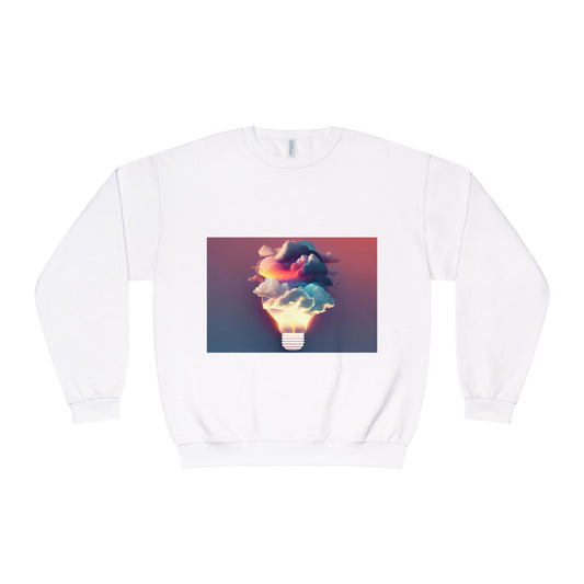 Crewneck Sweatshirt — Colorful Cloud Lightbulb Graphic